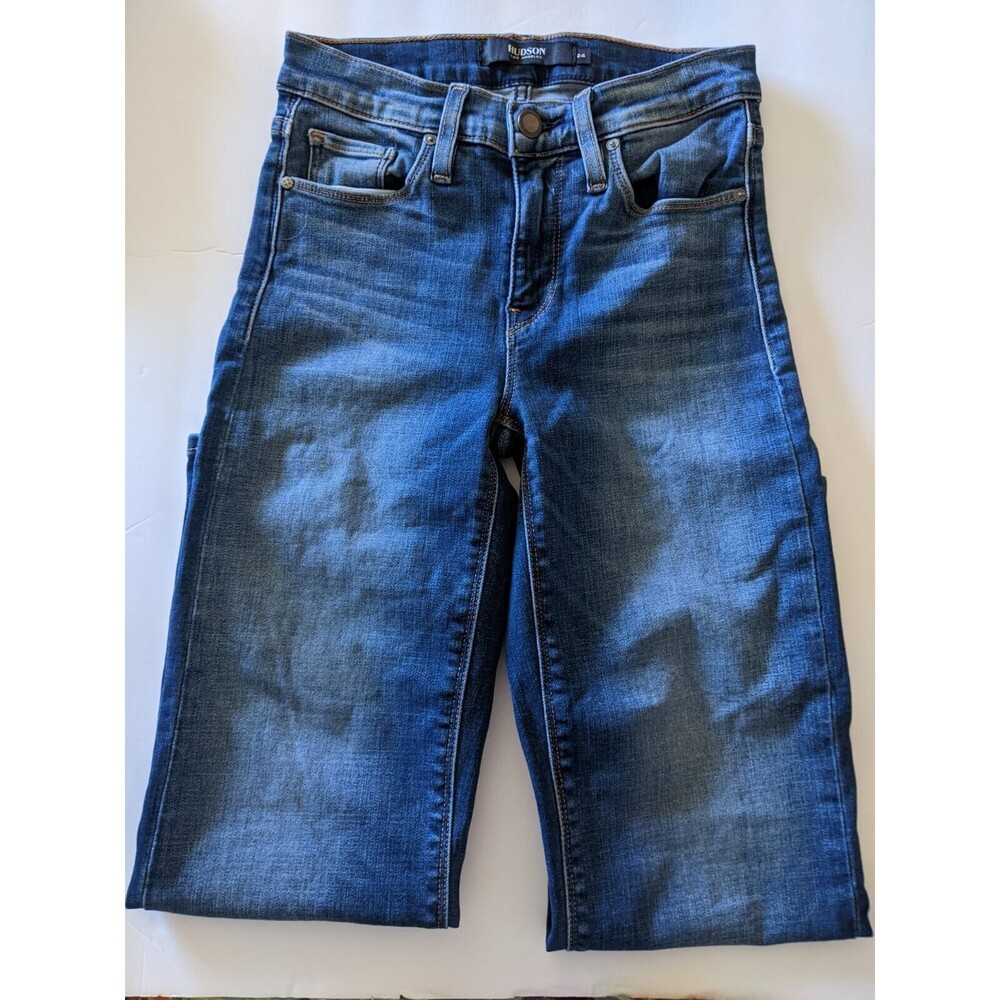 Hudson Jeans Women's Size 24 Inch Waist Stella Straight Mid Rise Med Wash Crop